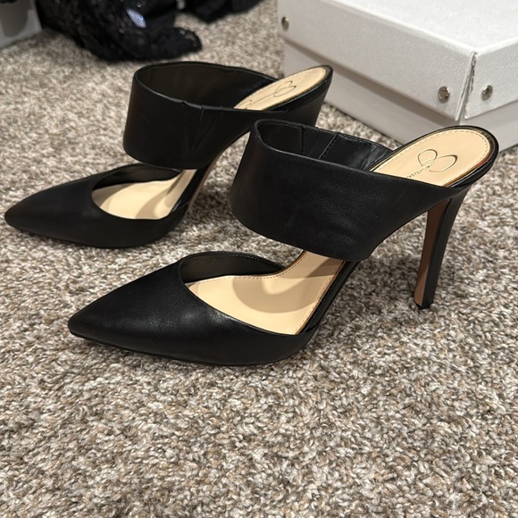 Jessica Simpson Black leather mule size 10 - Picture 3 of 3